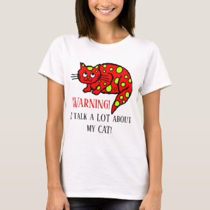 Camiseta Adoradores de gatos engraçados avisam adicionar t