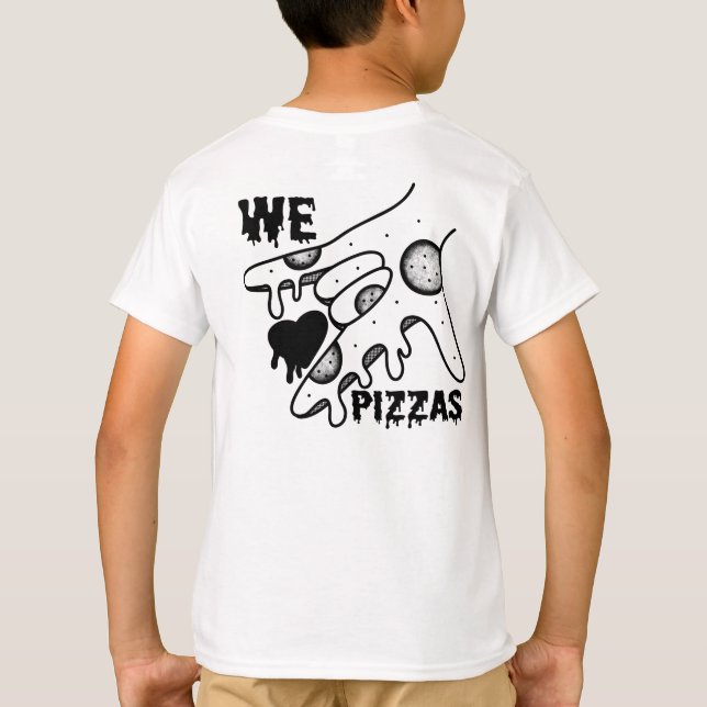 Camiseta Adoramos pizza - Pizza Love - ASL ILY Obsession De (Verso)