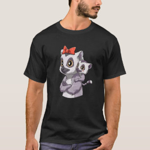 Camiseta Adorando a mãe de Lemur com Lemur Kid para um Lemu