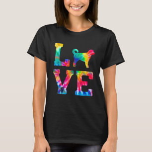 Camiseta Adorava Sheepadoodle Tie Dye Dog Mãe Pai