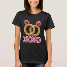 Camiseta Adoráveis ​​Argolas de Noivado de Tricô XOXO 