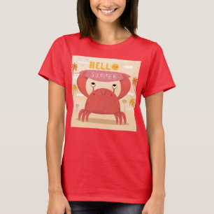 Camiseta Adoráveis, Caranguejo Engraçado, Verão