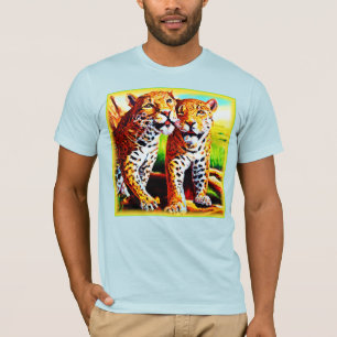 Camiseta Adoráveis Cubos Jaguares na Selva. Comprar Agora