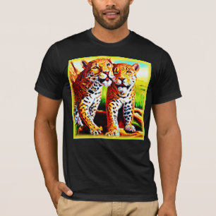 Camiseta Adoráveis Cubos Jaguares na Selva. Comprar Agora