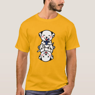 Camiseta Adoráveis Filhotes de Dálmata Diversão com Mirtilo