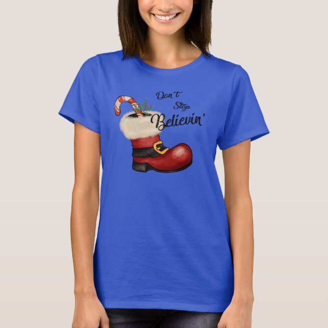 Camiseta Adoráveis Natal não param de acreditar em T-Shirt (Frente)