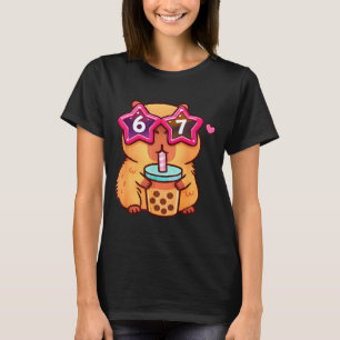 Camiseta Adorável amante de chá bubble capivara 6 7 meme ka