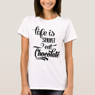 Camiseta Adorável Barra de Chocolate Viciado em Chocolate A