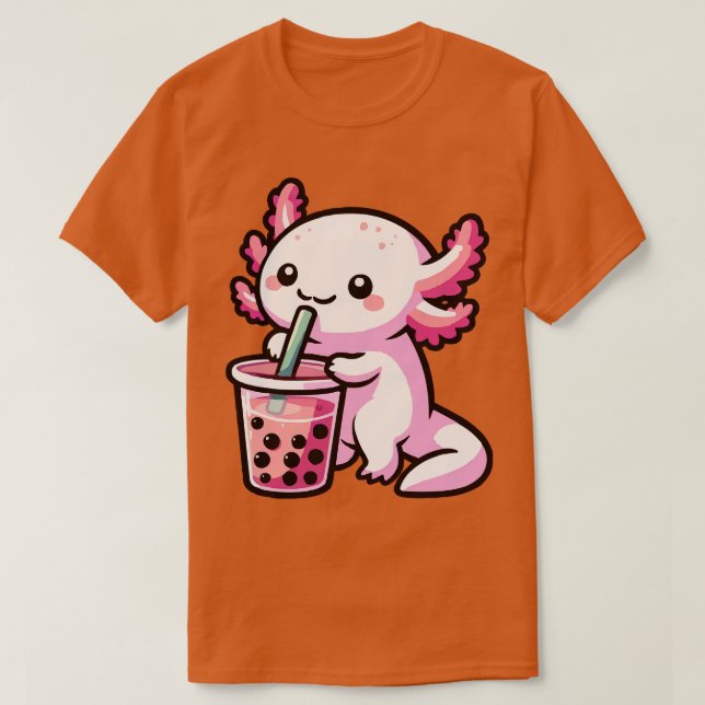 Camiseta adorável bebê axolotl bebe boba (Frente do Design)