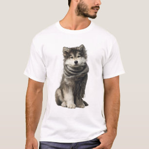 Camiseta Adorável Cachorrinho Fofo com Ilustração de Cachec