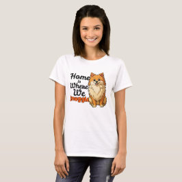 Camiseta Adorável cachorrinho pomerânia "Snuggle" – Kawaii 