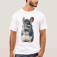 Adorável Chinchila Antropomórfica com Laço Azul