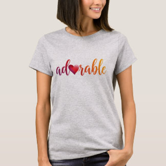 Camiseta "Adorável"-design1 por Maaya Impressões, Mulheres
