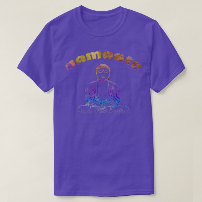 Camiseta Adorável Design de Buda Namastê (Frente do Design)
