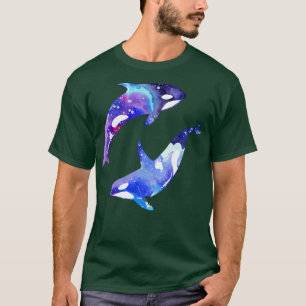 Camiseta Adorável Design Orca Natação Yin Yang
