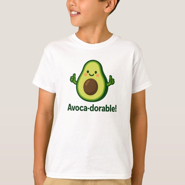 Camiseta Adorável Designio de Abacate Verde Fofo (Frente)