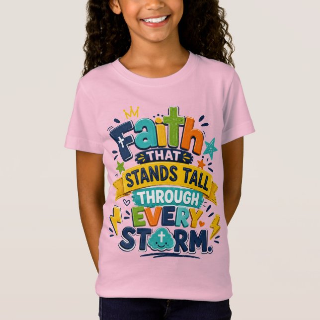 Camiseta Adorável Fé que permanece firme  (Frente)