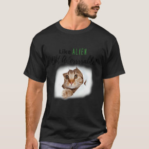 Camiseta Adorável Gato Alien Gatinho Tecido Amor Gatos Gato