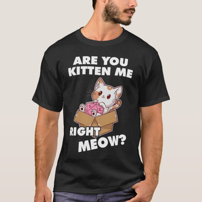 Camiseta Adorável Gato Gato Gatinho-Me Direto RPG Dice Dung (Frente)