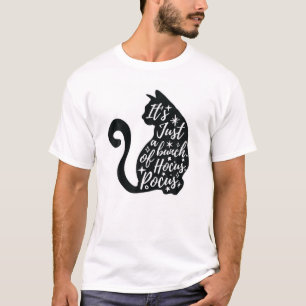 Camiseta Adorável gato preto com estrelas cintilantes