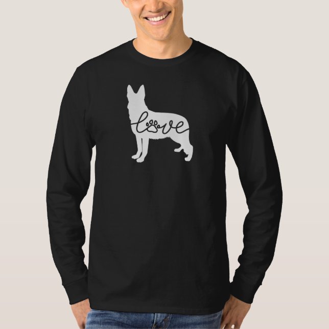 Camiseta Adorável German shepherd Adorando Mulheres (Frente)