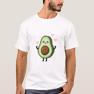 Camiseta Adorável Kawaii Pixel Art Avocado   Cute Avocado