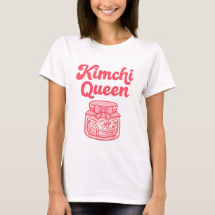 Camiseta Adorável Kimchi Comida Coreana Engraçada Pote Rosa