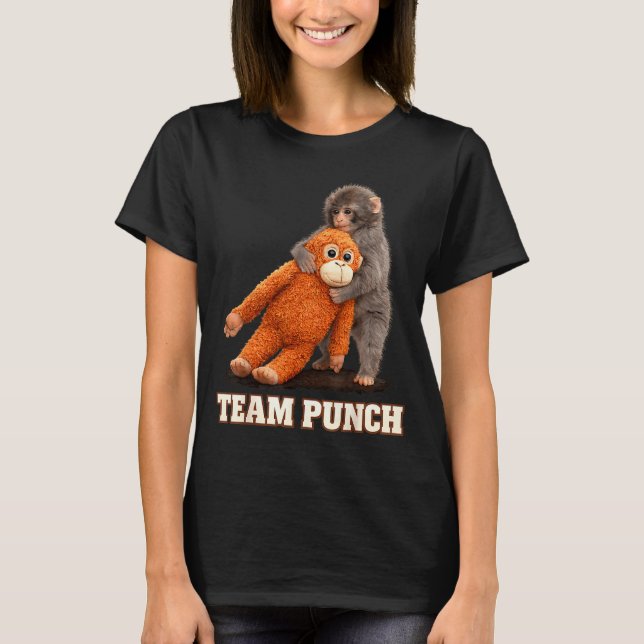 Camiseta Adorável macaco soco bebê gráfico equipe soco gran (Frente)