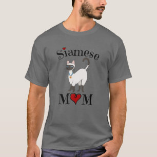 Camiseta Adorável Mãe Siamesa, Engraçado Gato Mamãe Pre