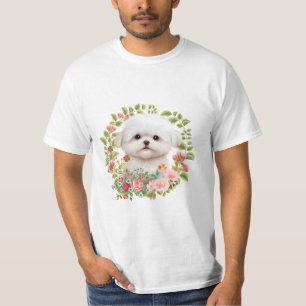 Camiseta Adorável Maltês Puppy em Blogue, amante Maltês de