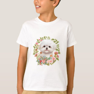 Camiseta Adorável Maltês Puppy em Blogue, amante Maltês de 