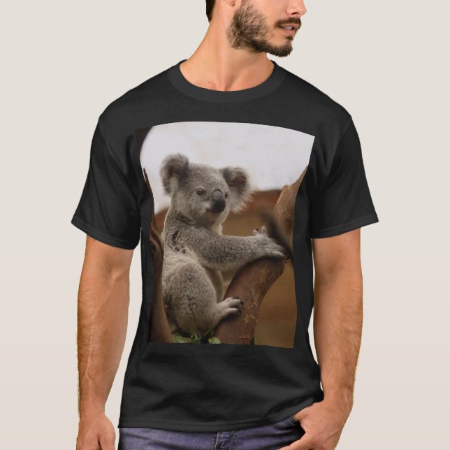 Camiseta Adorável olhar Koala no galho (Frente)
