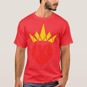 Camiseta Adorável Origami Crowned Heart Gift Idea For