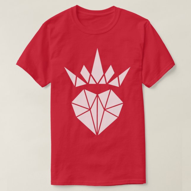 Camiseta Adorável Origami Crowned Heart Gift Idea For (Frente do Design)