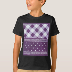 Camiseta Adorável padrão sem costura do Damask Purple