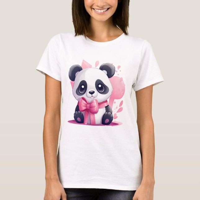 Camiseta Adorável Panda Lover para Mulheres Bestiç (Frente)