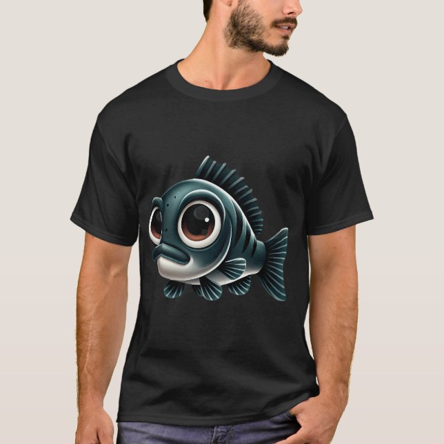 Camiseta Adorável Peixe de Boca Negra (Frente)