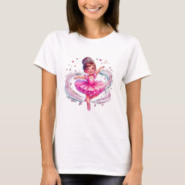 Camiseta Adorável Pequena Bailarina Dançando em Starli Mági