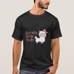 Camiseta Adorável Pequena Senhora Lhama Meninas Bonitas Lha