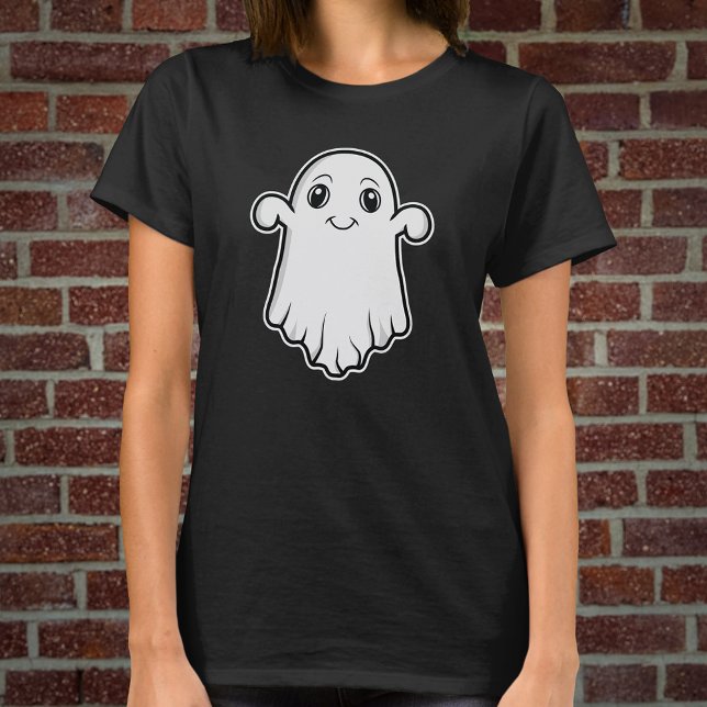 Camiseta Adorável Personagem de desenho animado Fantasma Sp (Ideal design for Halloween time, for example.)