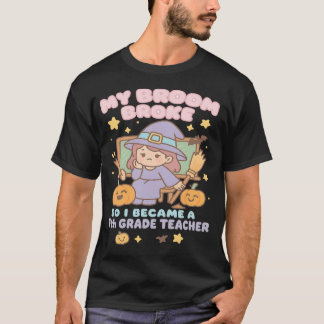 Camiseta Adorável Professor de Halloween Abóbora Assustador