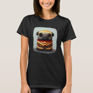 Camiseta Adorável Pug Envolvido Dentro de um Pug de Hambúrg