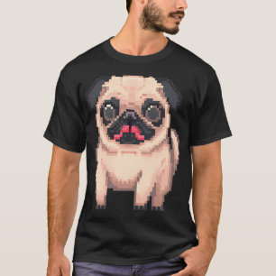 Camiseta Adorável Pug Gordinho - Arte pixel