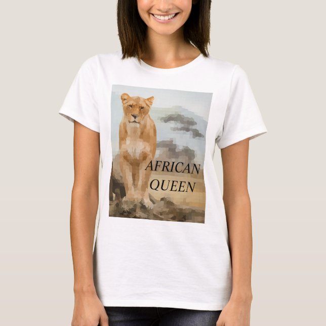 Camiseta Adorável Rainha Africana T-Shirt (Frente)