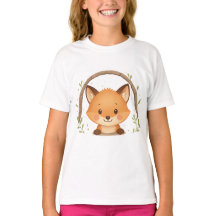 Camiseta Adorável Raposa Espia para Crianças – Est
