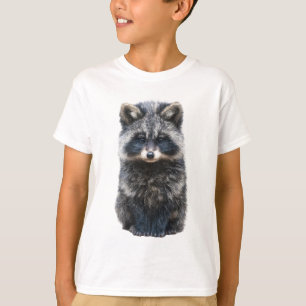 Camiseta Adorável Retrato de Tanuki de Guaxinim Fofinho par