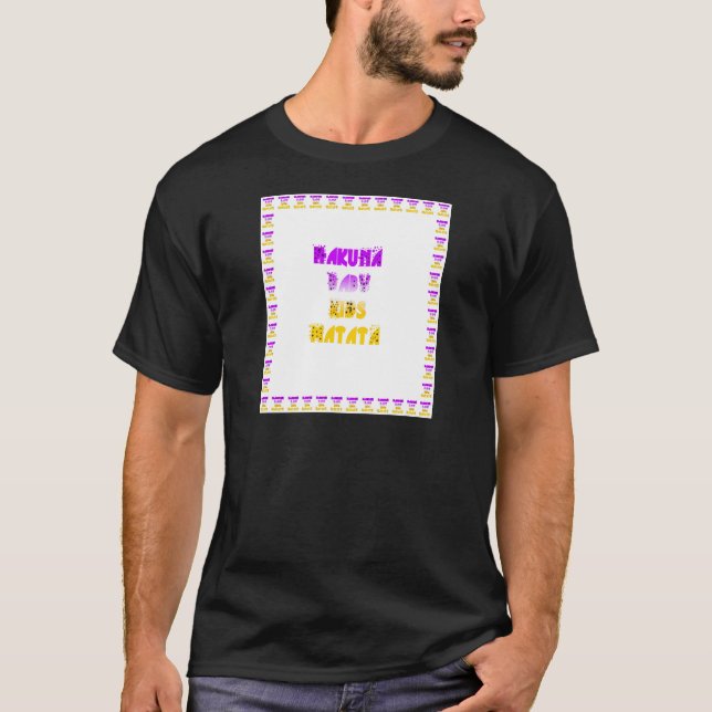 Camiseta Adorável Roxo e Amarelo Hakuna Matata Baby Kids G (Frente)