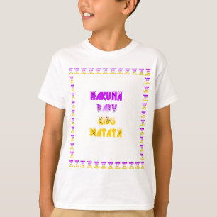 Camiseta Adorável Roxo e Amarelo Hakuna Matata Baby Kids G