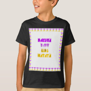 Camiseta Adorável Roxo e Amarelo Hakuna Matata Bebês Crianç