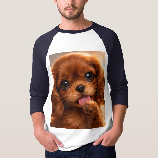 Camiseta Adorável Ruby Cavalier Spaniel (Frente)